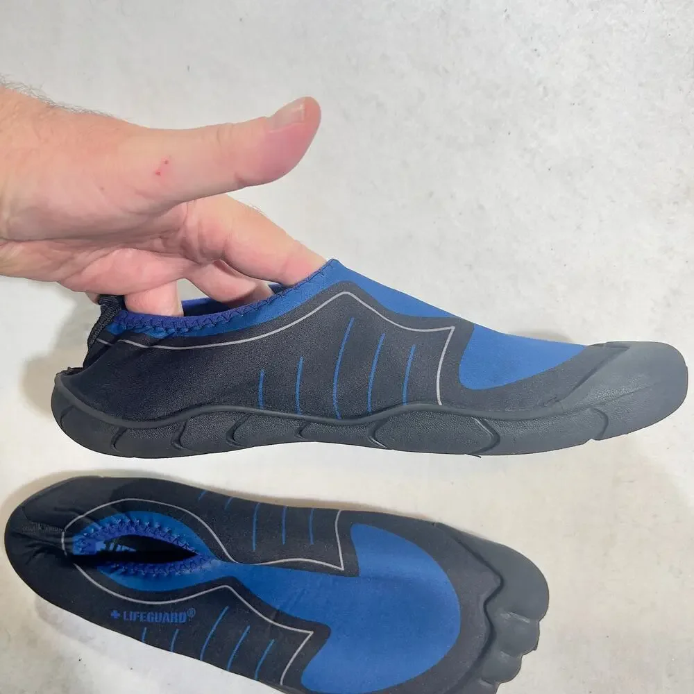 Lifeguard Water Shoes Men's 12/13 Ankle High Water Socks Black Blue #01662